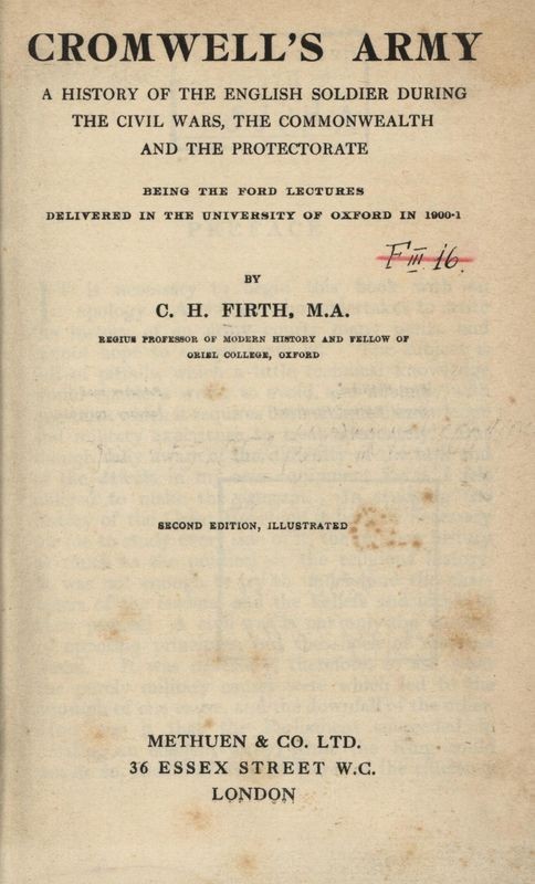 FIRTH, C. H. Cromwell´s army