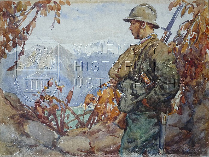 Bartoš Břetislav: Kóta 600, stráž na Dono Carine; 1918