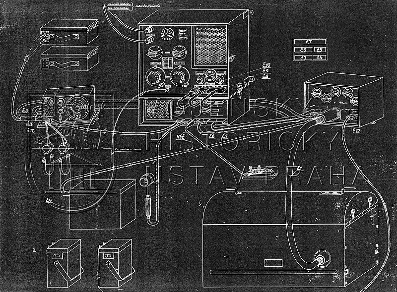 Československý vysílač RV3 rádiové stanice vz. 29 (schéma zapojení)