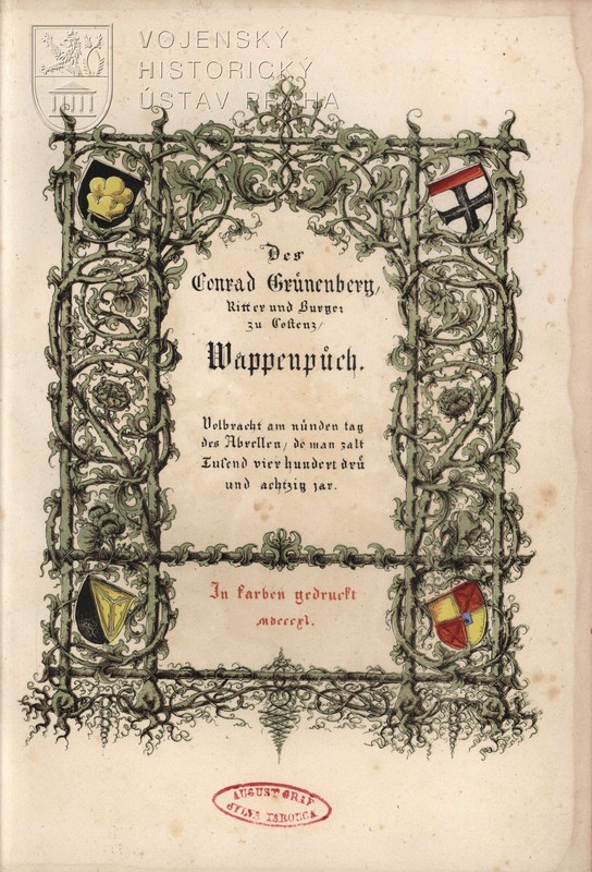GRÜNENBERG, Conrad Ritter. Wappenpuch