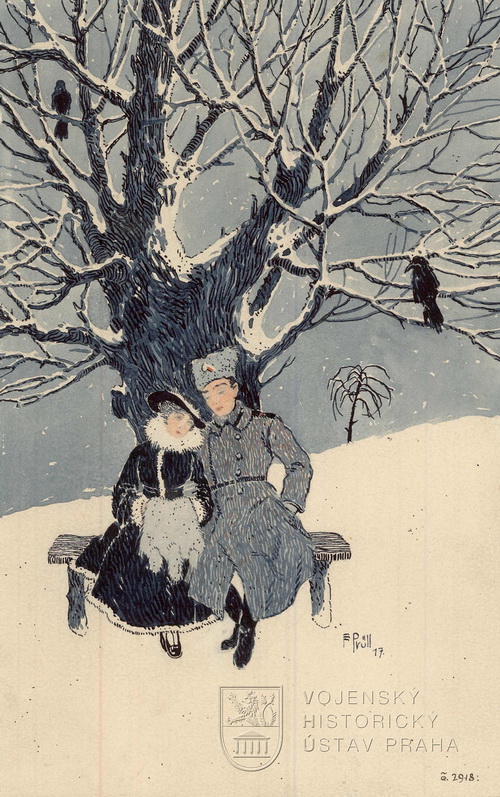 Emanuel Prüll, Voják s děvčetem, Ukrajina 1917