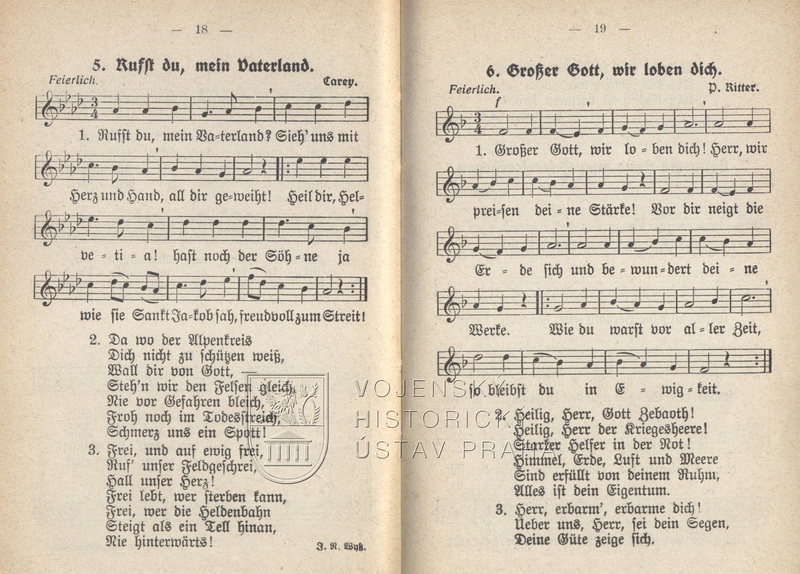 SCHWEIZERISCHES MILITÄRDEPARTEMENT. Soldaten-Liederbuch für die schweizerische Armee.