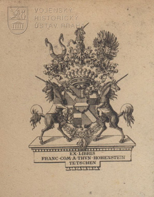 Exlibris hraběcího rodu Thun-Hohenstein.