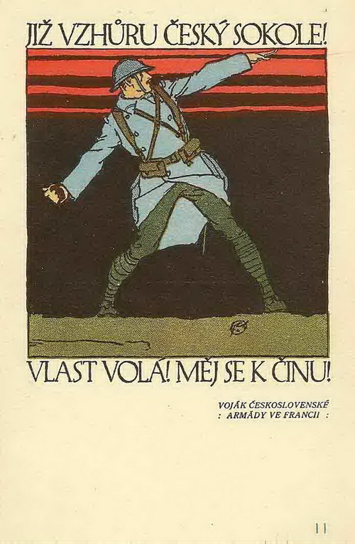 Již vzhůru český sokole. pohlednice, 1918