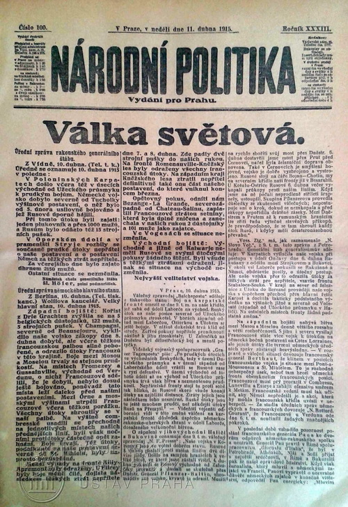 Noviny z 11. 4. 1915