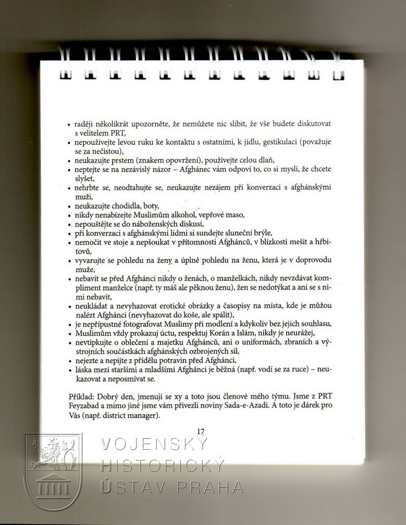 Příručka českého kontingentu PRT Feyzabad, Afghánistán 2007
