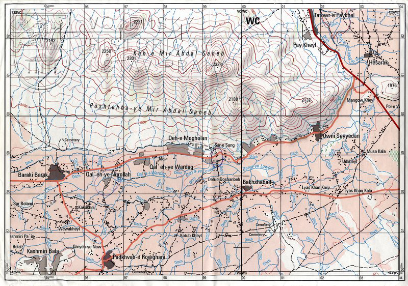 Mapa provincie Logar – operace ISAF Afghánistán