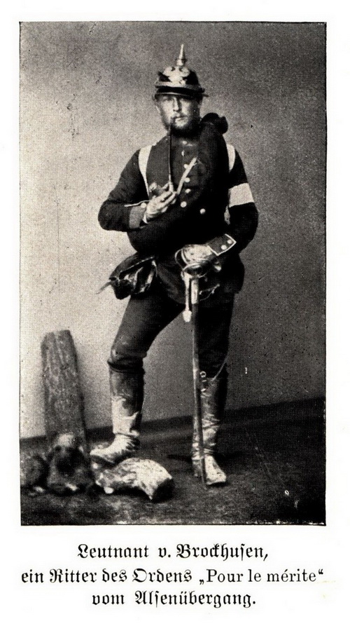 Poručík von Brockhusen na fotografii z roku 1864, kdy za tažení proti Dánsku obdržel řád Pour le Mérite