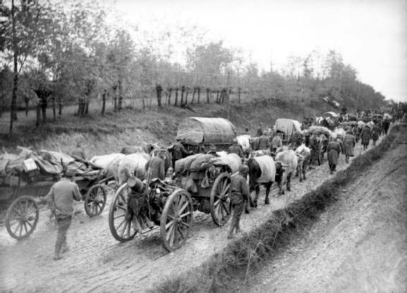 Scéna z ústupu srbské armády albánskými horami v zimě 1915 