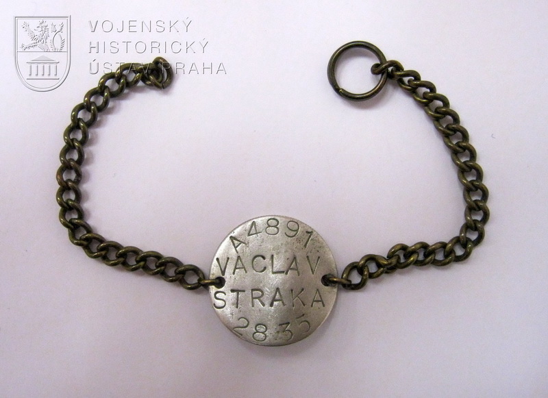 Identifikační známka Václava Straky, 1940