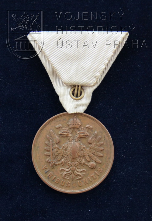 Bronzová Záslužná medaile Pražského dobrovolného sboru - první typ (do roku 1860)