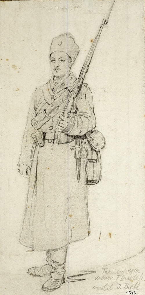 Jindřich Biebl, Dobrovolník Parolek, Tarnov, 3. května 1915