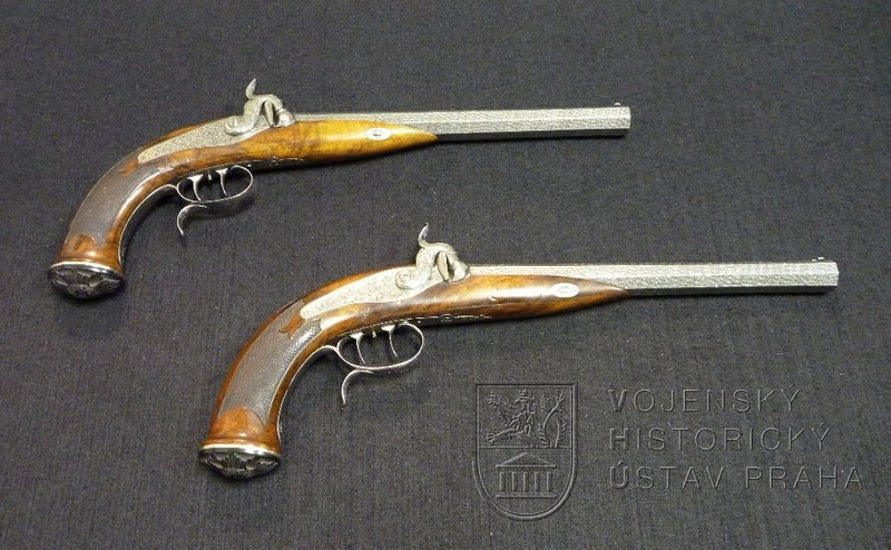 Pár pistolí s perkusním zámkem, firma A. Ch. Kehlner´s Neffe, Praha, kolem 1850