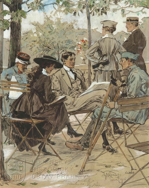 Heřman Němeček, Invalida v Lucemburské zahradě, Paříž 1916