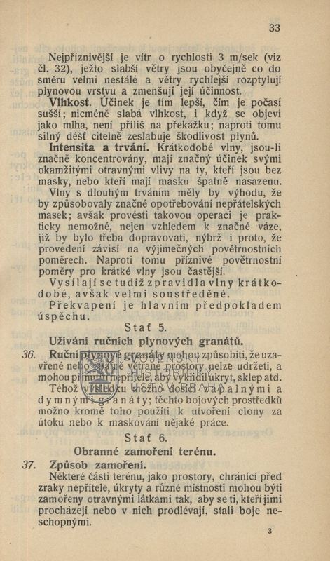 Instrukce k defenzivnímu užití chemických zbraní.