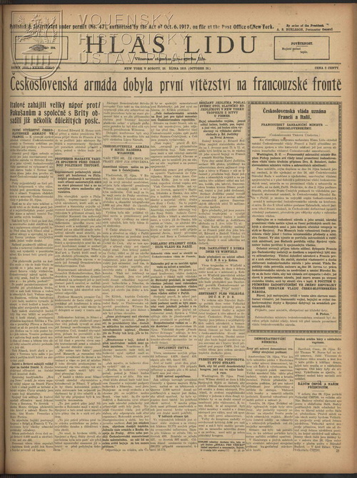 Hlas lidu z 26. října 1918