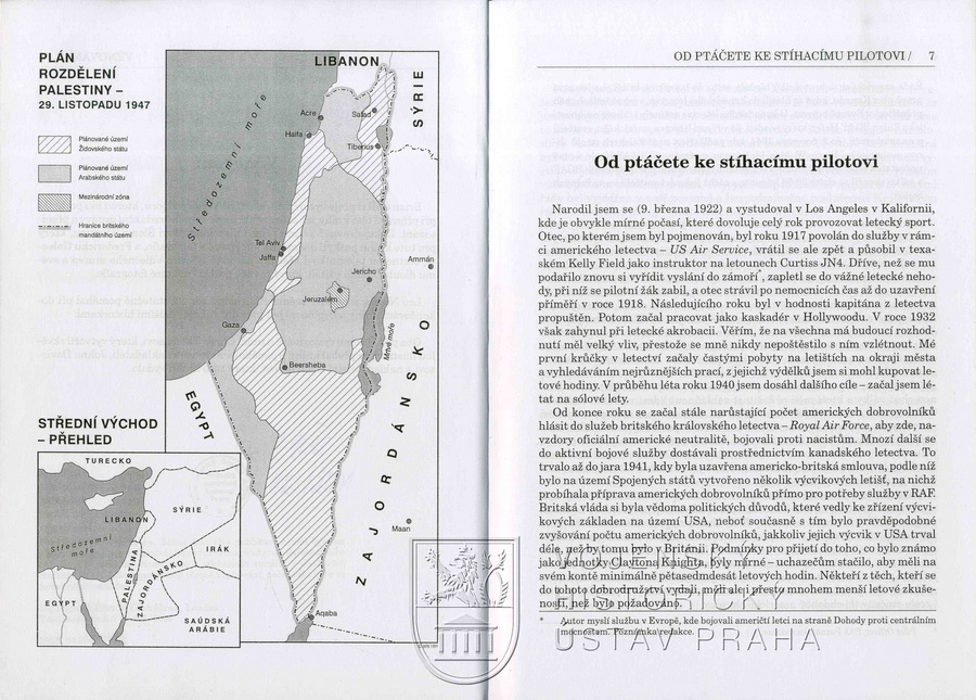 Mapka s plánem rozdělení Palestiny z konce listopadu 1947.