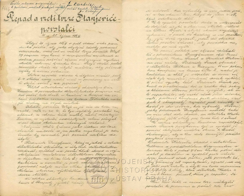 Přepad a vzetí tvrze Stanjevice povstalci: 21. a 22. října 1869