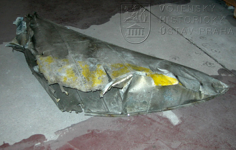 Část kýlové plochy bombardovacího letounu  B-17 G