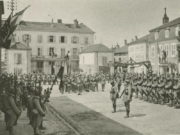 Odjezd 21. čs. střeleckého pluku z Darney na alsaskou frontu v červenci 1918.