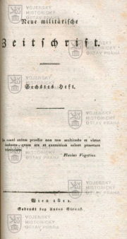 Titulní list 6. čísla časopisu Neue militaerische Zeitschrift.