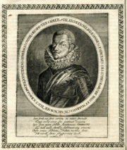 Johann Tsercleas hrabě Tilly, roku 1608 sloužil jako polní maršál a vrchní velitel českého vojska císaře Rudolfa II.