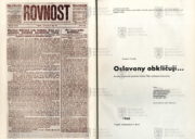 Frontispis s faksimilií novin Rovnost a titulní strana.