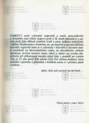 Titul písně z roku 1621 o staroměstské exekuci.