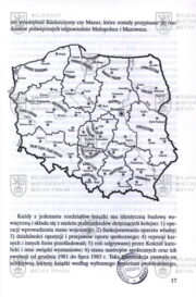 Mapka s geografickým rozčleněním Polska pro účely zpracování jednotlivých kapitol knihy.