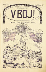 Obálka jednoho z čísel časopisu V boj! vydávaného Českým dobrovolnickým sborem v táboře Santa Maria Capua Vetere (VÚA–VHA)

