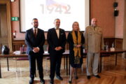 Zleva: generální ředitel Národního muzea Michal Lukeš, ministr kultury Martin Baxa, ministryně obrany Jana Černochová a ředitel Vojenského historického ústavu Praha, brigádní generál Aleš Knížek