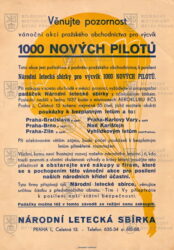 Vánoční akce pražského obchodnictva pro výcvik 1000 nových pilotů, 1937