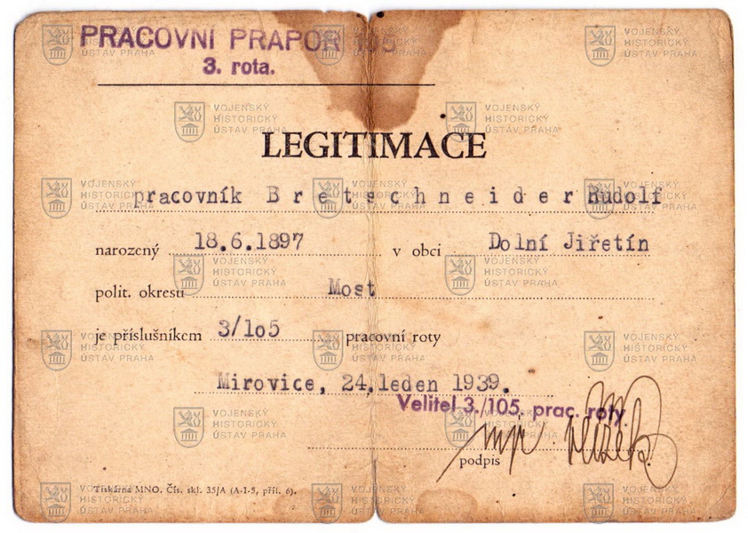 Legitimace Pracovního praporu, 1939