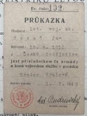 Jan Vazač průkaz vojenské letecké akademie