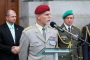 Rok 2014. Náčelník GŠ AČR, armádní generál Petr Pavel zahajuje výstavu věnovanou 95. výročí vzniku generálního štábu československé armády. Výstavu připravil VHÚ. Foto Andrej Halada.