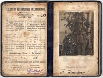 Mezinárodní letecká legitimace Františka Najmana, 1915