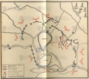 Plán znázorňující osvobození Krakova polskou armádou ve dnech 7. června až 25. srpna 1657; KUCHOWICZ, Zbigniew. W walce z najazdem szwedzkim 1655-1660 697c
