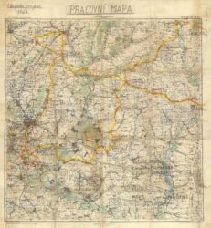 Mapa okolí Charkova ze štábu 1. československého polního praporu v SSSR, 1943