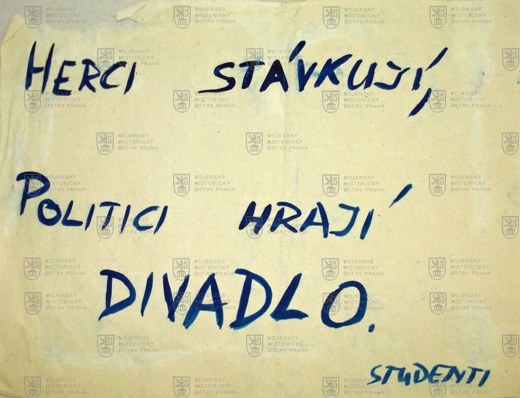 Leták z období sametové revoluce, Brno, listopad 1989.