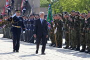 Prezident Petr Pavel na Pietním aktu u Národního památníku na Vítkově s hrobem Neznámého vojína. Foto Jan Kouba