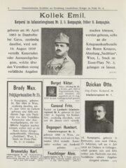 Ukázka různých rozsahů a grafických podob inzerátů otiskovaných v Rakouském pátracím listu. Čísla uvedená v hranatých závorkách na konci každého inzerátu sloužila redakci pro vnitřní evidenci. Tento identifikátor se doporučovalo uvádět i v písemném styku s Válečnou informační kanceláří, či pozdější Pátrací službou po nezvěstných. Písmeno W za lomítkem značilo opakovaně zveřejněné inzeráty. FOTO DSMO