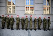 Pietní akt u kostela sv. Cyrila a Metoděje, Praha - Resslova ulice, 18. 6. 2025. FOTO Jan Schejbal, MO