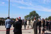 Prezident republiky Petr Pavel a ministryně obrany Jana Černochová po přehlídce jednotek přicházejí na svá místa. Slavnostní nástup - Den ozbrojených sil. Národní památník na Vítkově s hrobem Neznámého vojína. Praha, 30. 6. 2025. FOTO Jiří Reichl, VHÚ Praha