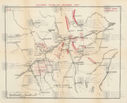 Plánek s pozicemi nepřátel v noci na 8. října 1805. MAUDE, F. N. The Ulm Campaign 1805