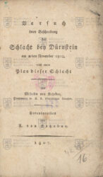 KOTZEBUE, Wilhelm von. Versuch einer Beschreibung der Schlacht bey Dürnstein am 11ten November 1805