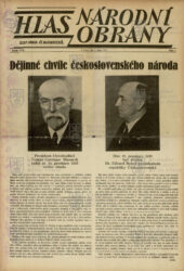 Hlas národní obrany o abdikaci TGM