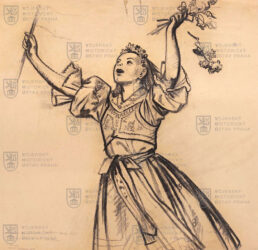 Adolf Zábranský, Studie pro sgrafito v Hrzánském paláci v Praze, 1951