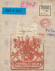 Zadní strana mapy se služebními údaji a razítkem exlibris děčínské zámecké knihovny a knížecího rodu Thun-Hohensteinů. Charte von Teutschland nach den durch den Pressburger Frieden von 26. Decbr. 1805…