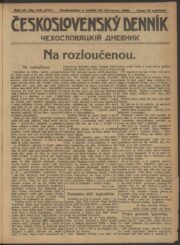 Poslední číslo Československého deníku z 18. července 1920