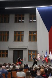 šermířské vystoupení na programové konferenci ČOS. Programová konference ČOS, Armádní muzeum Žižkov, 23. ledna 2026. FOTO Jiří Reichl, VHÚ Praha